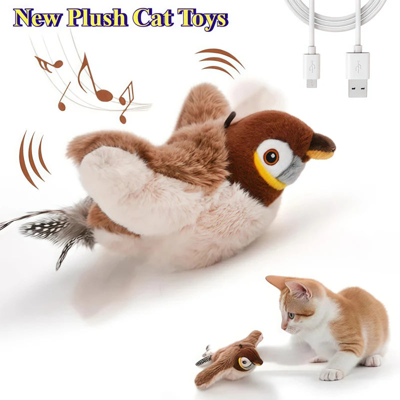 Oscar Paw Interactive Chirping Bird Toy (Rechargeable with Catnip)