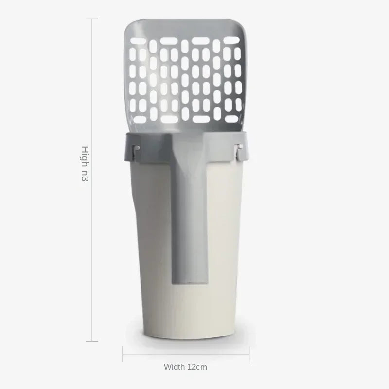 Oscar Paw Cat Litter Scoop with Built-In Bag Holder – Mess-Free Cleaning Shovel