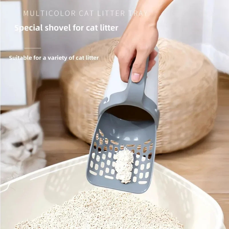 Oscar Paw Cat Litter Scoop with Built-In Bag Holder – Mess-Free Cleaning Shovel