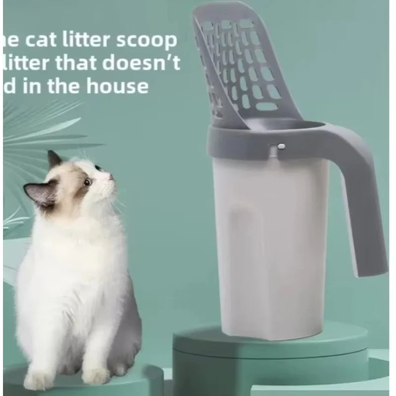 Oscar Paw Cat Litter Scoop with Built-In Bag Holder – Mess-Free Cleaning Shovel