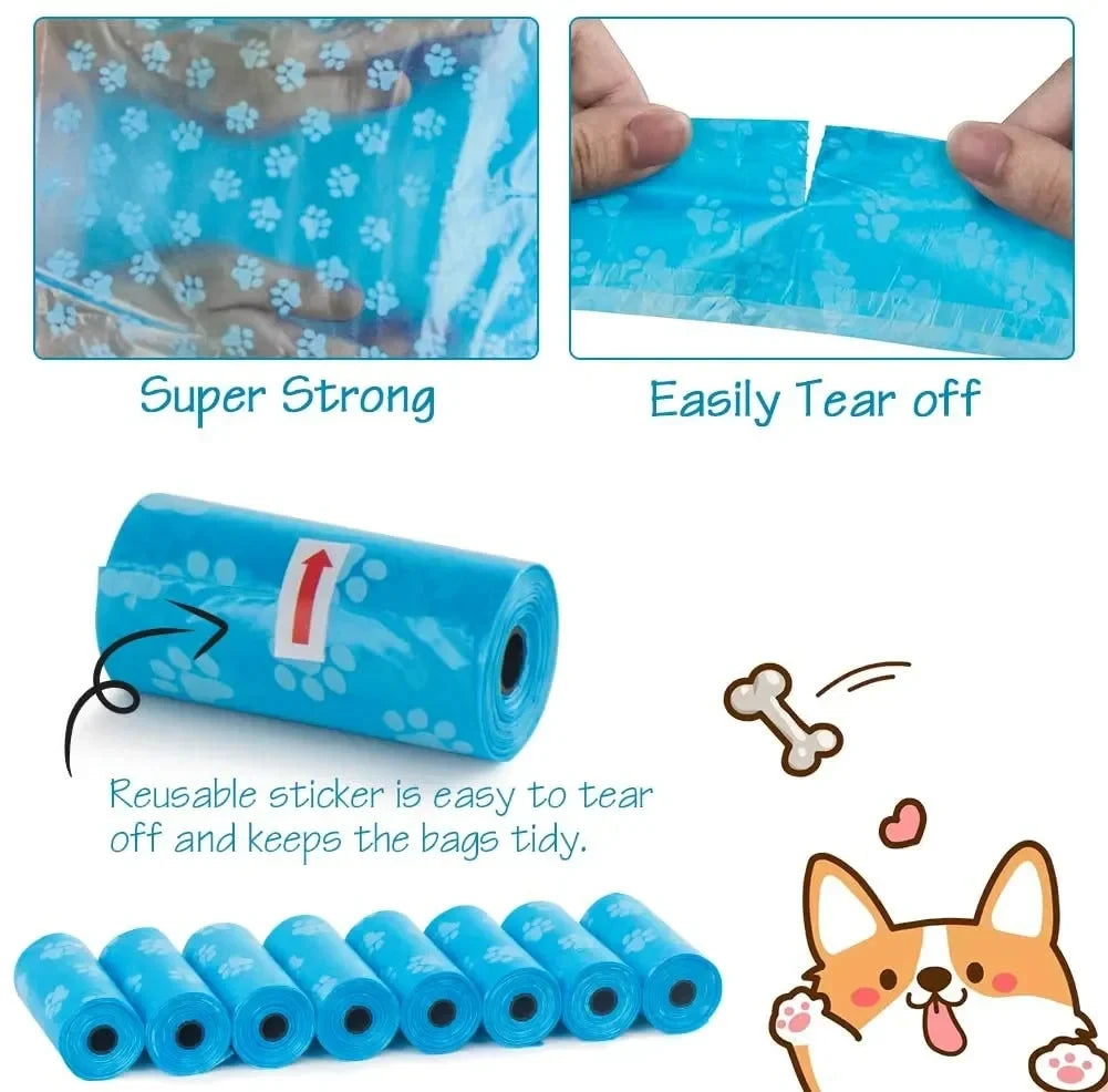 Oscar Paw Dog Poop Bags – Strong, Leak-Proof & Easy-Tear (15 Bags per Roll)