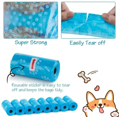 Oscar Paw Dog Poop Bags – Strong, Leak-Proof & Easy-Tear (15 Bags per Roll)