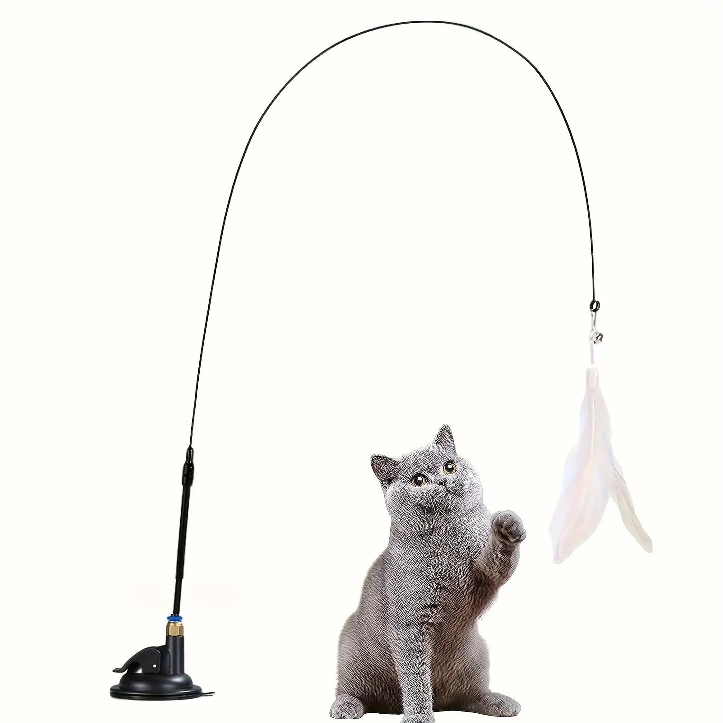 Oscar Paw Interactive Cat Teaser Wand with Suction Cup