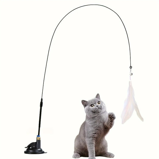 Oscar Paw Interactive Cat Teaser Wand with Suction Cup