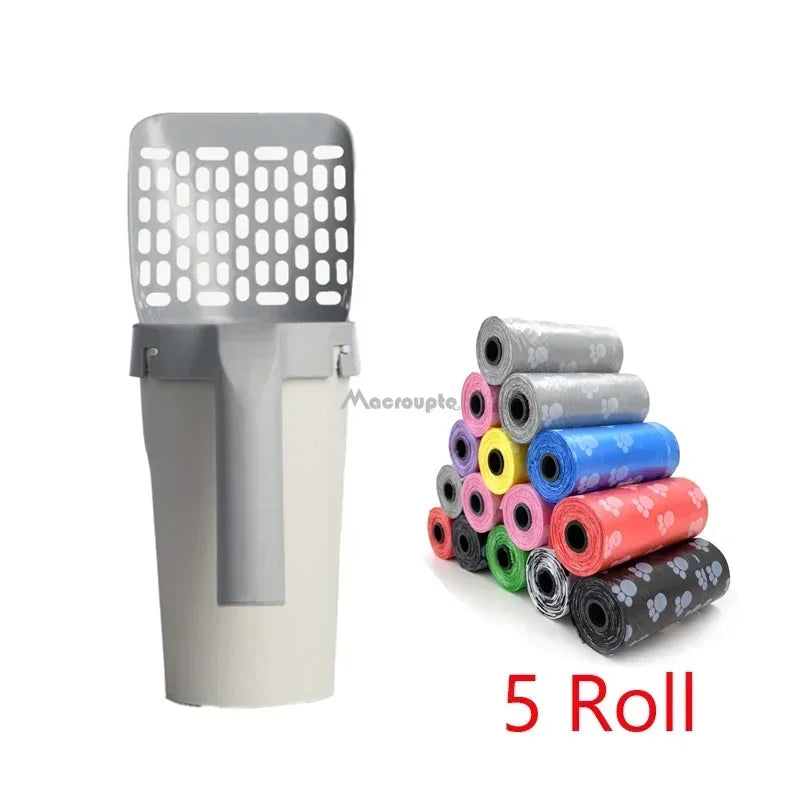 Oscar Paw Cat Litter Scoop with Built-In Bag Holder – Mess-Free Cleaning Shovel