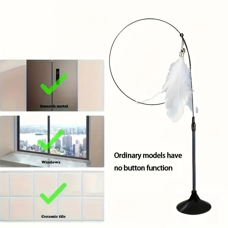 Oscar Paw Interactive Cat Teaser Wand with Suction Cup