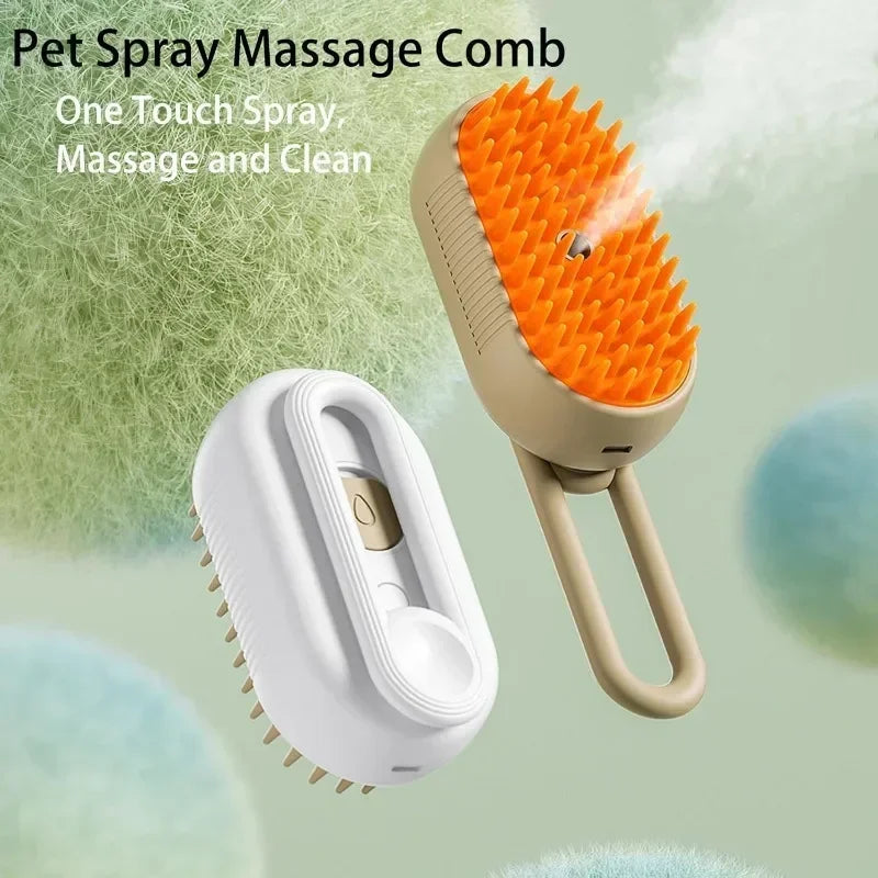 Oscar Paw 3-in-1 Steam Grooming Brush for Cats & Dogs