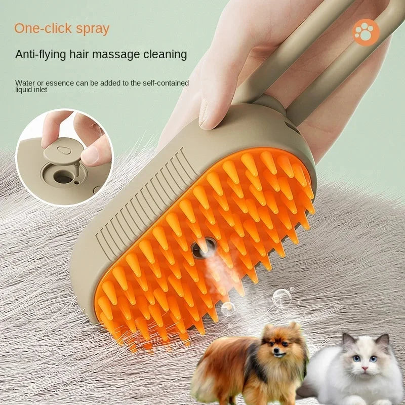 Oscar Paw 3-in-1 Steam Grooming Brush for Cats & Dogs