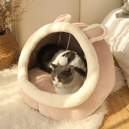 Oscar Paw Cozy Tent Bed for Cats & Small Dogs (100% Cotton)