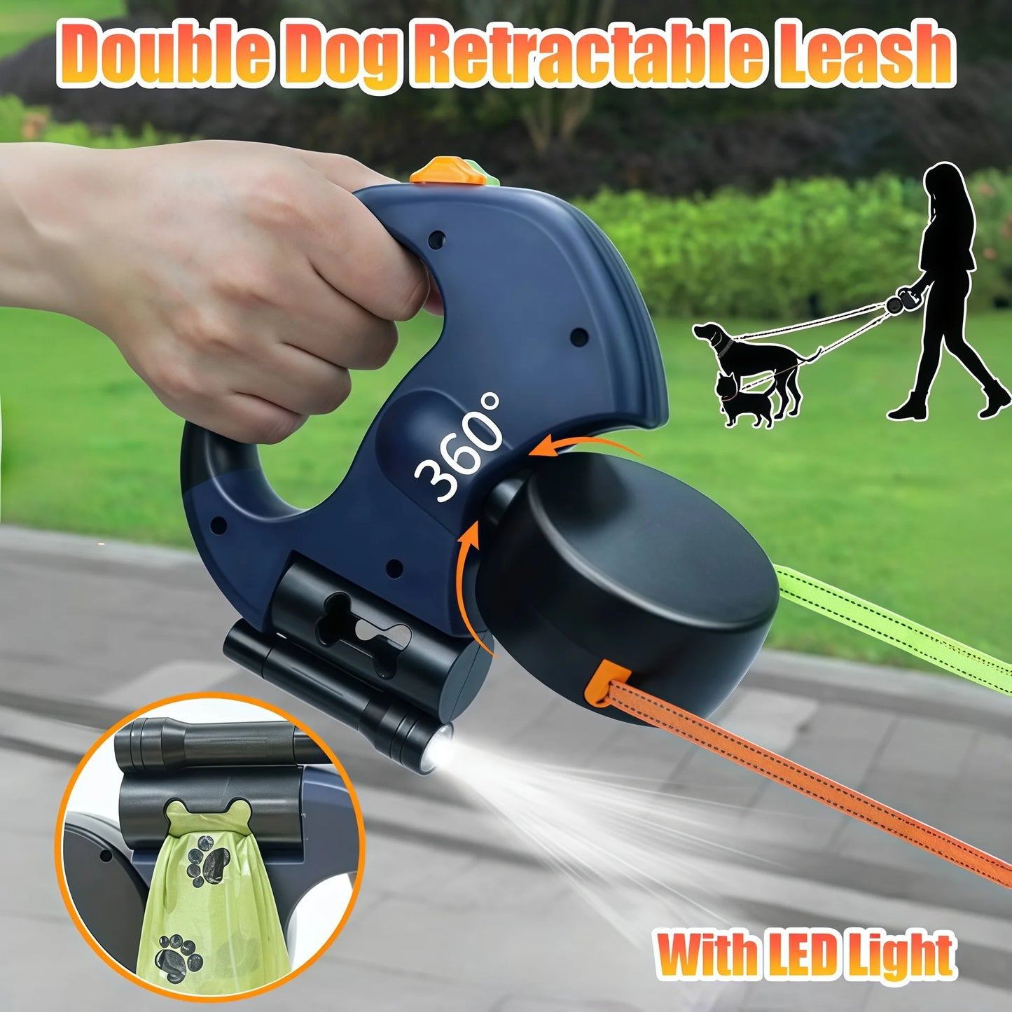 🐾 OscarPaw™ DuoWalk Pro LED Leash