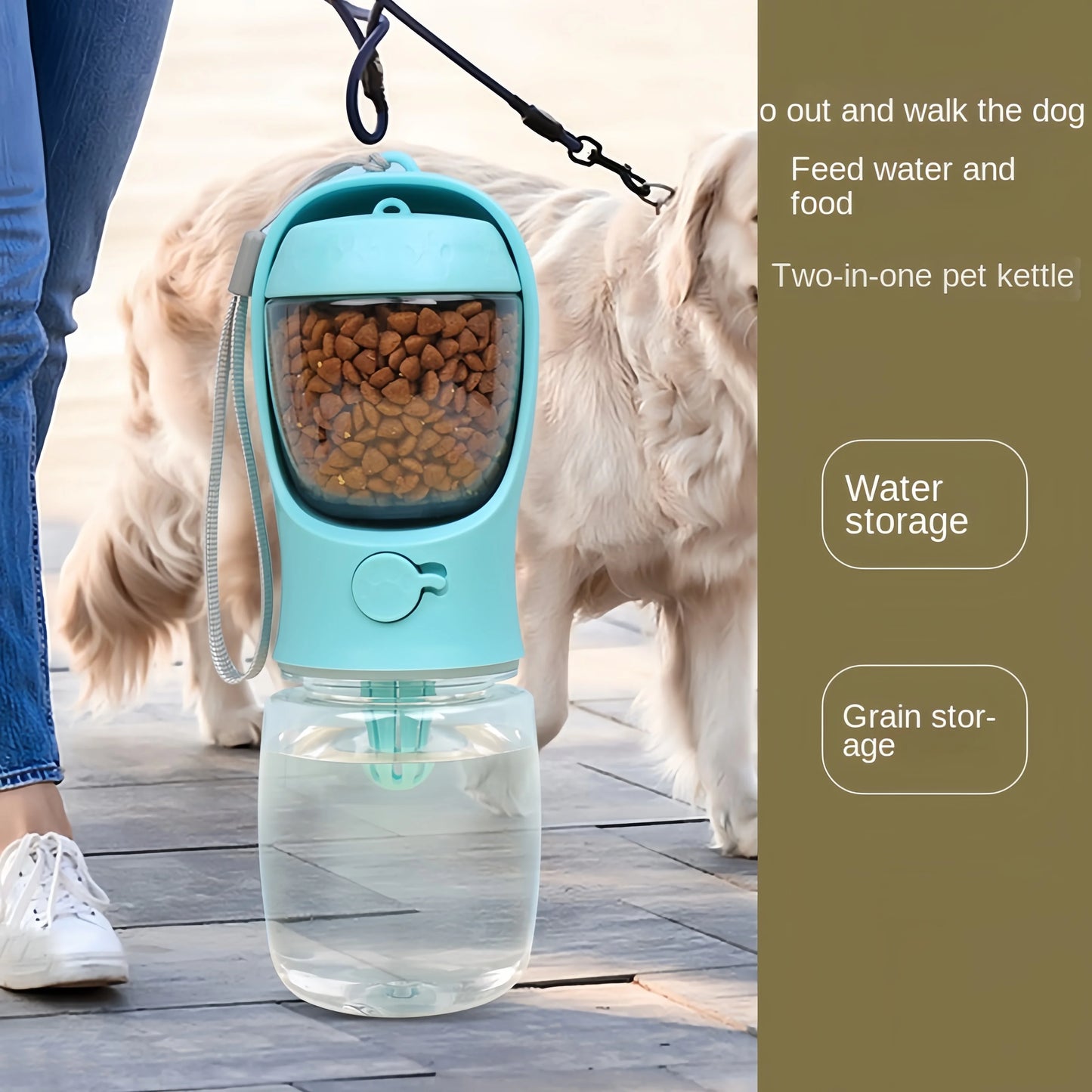 Oscar Paw TravelMate™ 2-in-1 Pet Water Bottle & Food Container